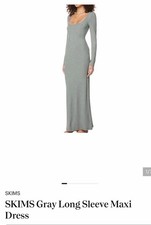 SKIMS Soft Lounge Long Sleeve Dress Heather Grey Large