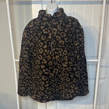 Koolaburra Size Small Womens Black and Brown Leopard Fleece Jacket