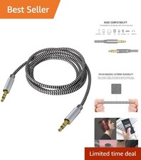 3.5mm Stereo Audio Cable Extension Male to Male Nylon Braided 10ft/3m Tangle-...