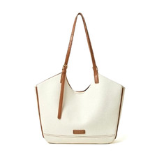 Nawoelite Belle Bag Shoulder Bag Tote Bag # Off-White 12" PU Leather Large Tablt