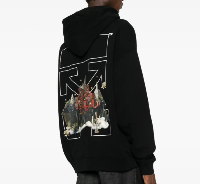 Off White Embroidered Logo Hoodie Reprint Premium Streetwear Pullover S-5XL