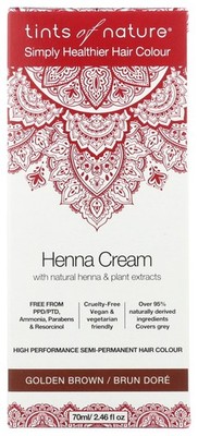 Tints Of Nature Henna Cream Golden Brown Semi Permanent Hair Colour 70Ml