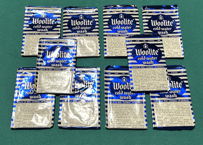 Vintage Lot of 10 WOOLITE Cold Water Wash Single Use Travel Packets 1970 s