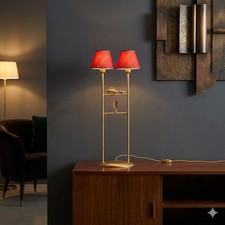 Lampada Scultura Vintage Bronzo Dorato Tessuto Design Anni 80-90 Originale