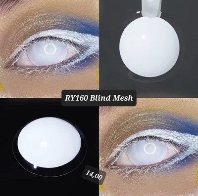 White Mesh   Weiße Kontaktlinsen   Anime Horror Halloween Cosplay  