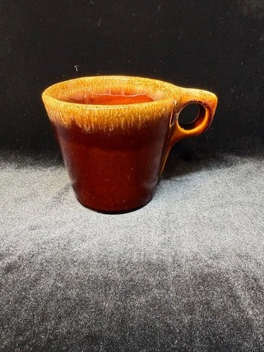 Vintage Hull Pottery Oven Proof USA Brown Drip Glaze Coffee Mug Cup