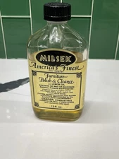 Vintage Milsek Furniture Polish & Cleaner W/ Lemon Oil Glass 12 Oz Bottle