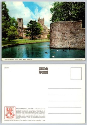 Wells Cathedral & Palace Moat Postcard, Somerset, England, John Hinde
