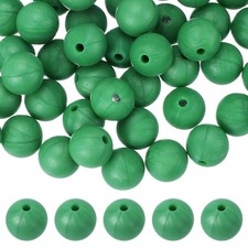 60 Pcs Silicone Beads, 9mm Bulk Beads for Keychain Making, Dark Green