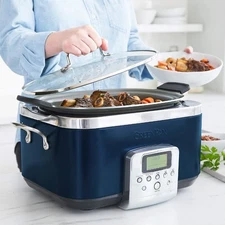 NEW GreenPan Elite 8-in-1 Programmable 6Qt Electric Slow Cooker Ceramic Nonstick