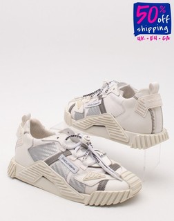 RRP€325 DOLCE & GABBANA Kids Sneakers US1.5 EU33 UK1 Contrast Leather Low Top