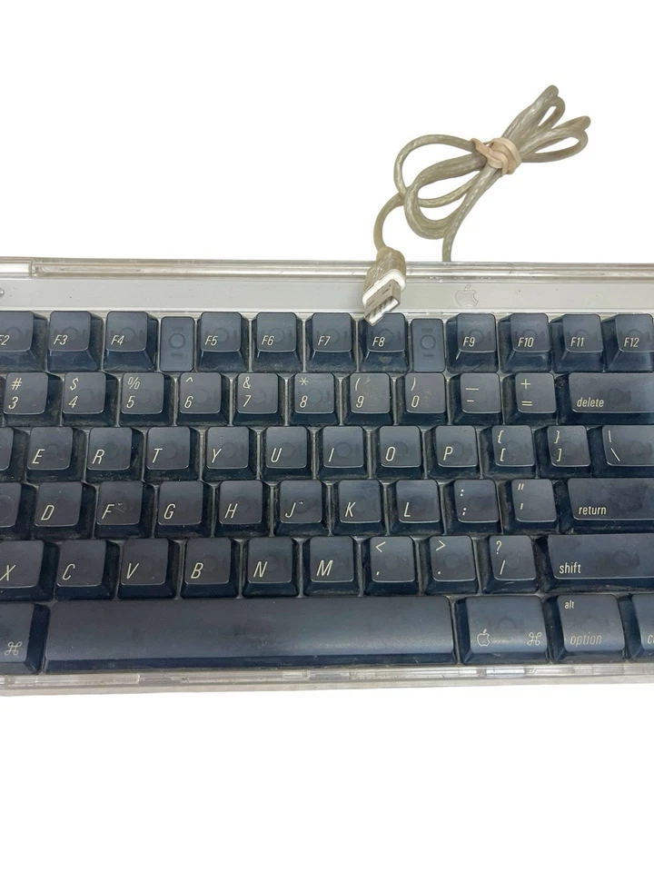 Teclado USB MAC Apple Pro Plateado/Negro/Claro M7803, con Cable, 2000 Probado Funcionando Foto 4 de 4