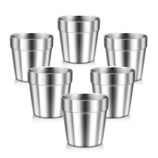 Stainless Steel Cups for Toddler Kids 6 Ounce Double Wall Insulated Drinking ...