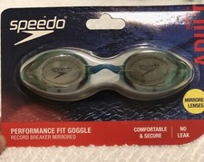 Speedo Performance Fit Goggle Record Breaker Mirrored Lenses Adult 14 No Leak