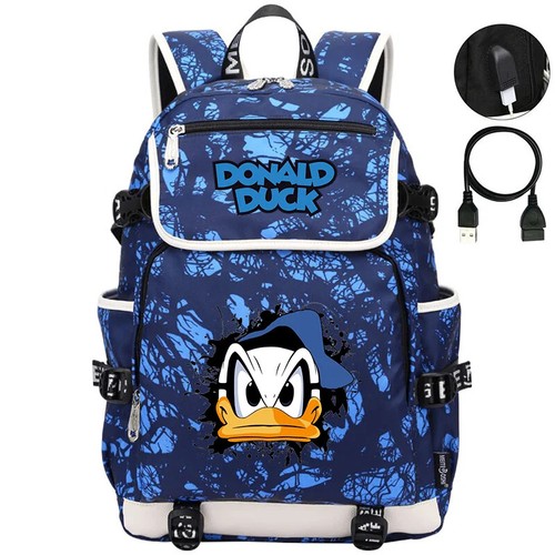Disney Donald Duck USB Lade Laptop Reiserucksack Schüler Schulranzen - Bild 30 von 56