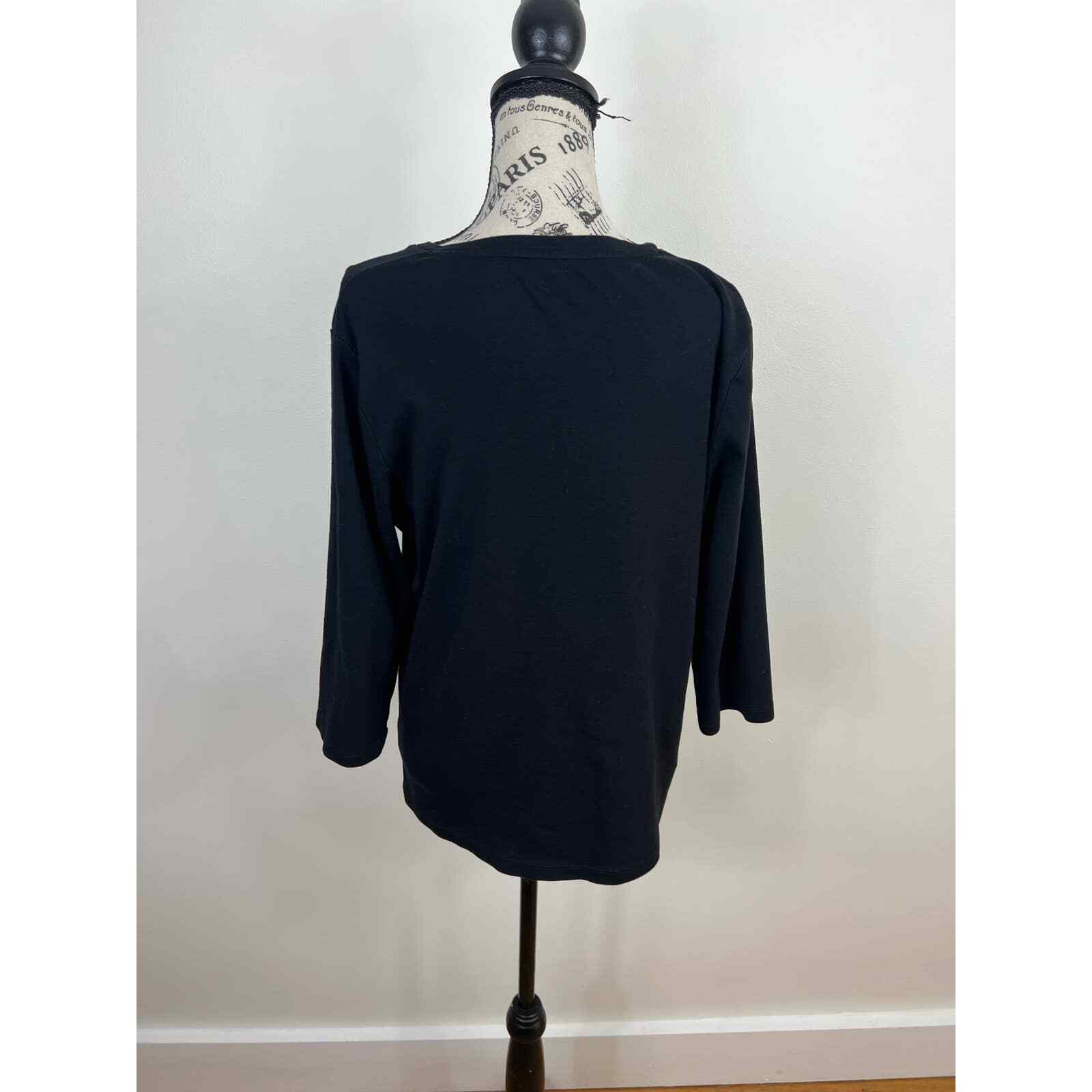 St. John's Bay Classic Tee Basic Black Long sleev… - image 2