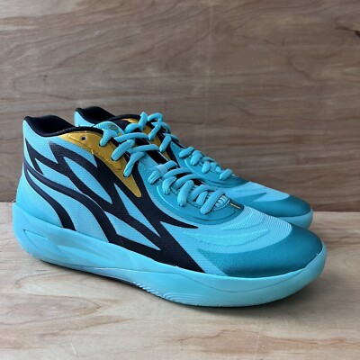 Puma MB.02 377590-01 Men's Elektro Aqua Mid Top Basketball Sneaker Shoes Sz 10.5