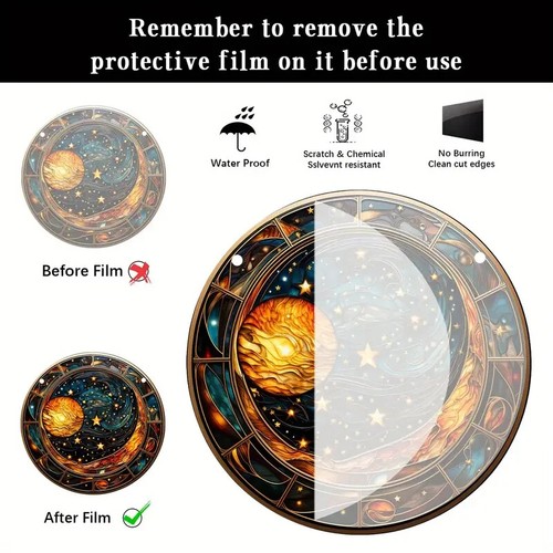 Celestial Stars and Moon Suncatcher Double Sided Round Acrylic Wall Art Decor - Picture 4 of 4