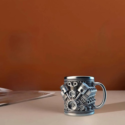 V8 Engines Stainless Steel Cup, 15OZ V8 Engine Coffee Mug, Creative Car Engine - Picture 3 of 13