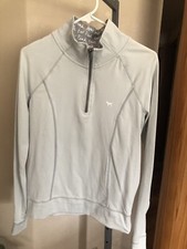 Women's Victoria's Secret PINK Pale Blue Quarter Zip Pullover Size S EUC