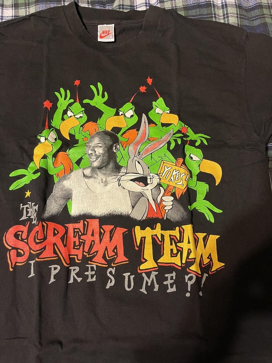 Vintage 1993 Nike “The Scream Team” T Shirt XL Michael Jordan Gray 