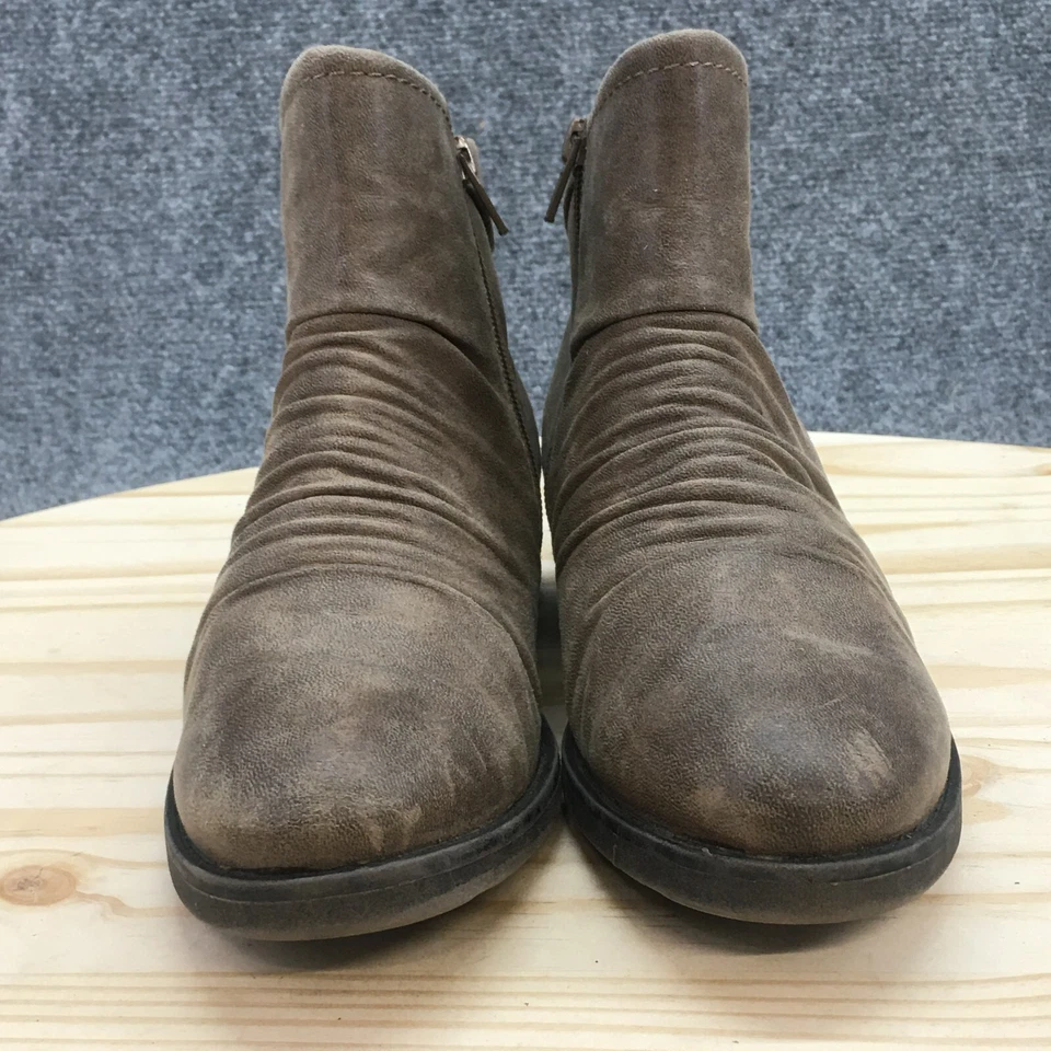 Baretraps 靴子女式 7 M Anila 踝靴棕色圆头侧拉链古巴 — 第 4/4 张图片