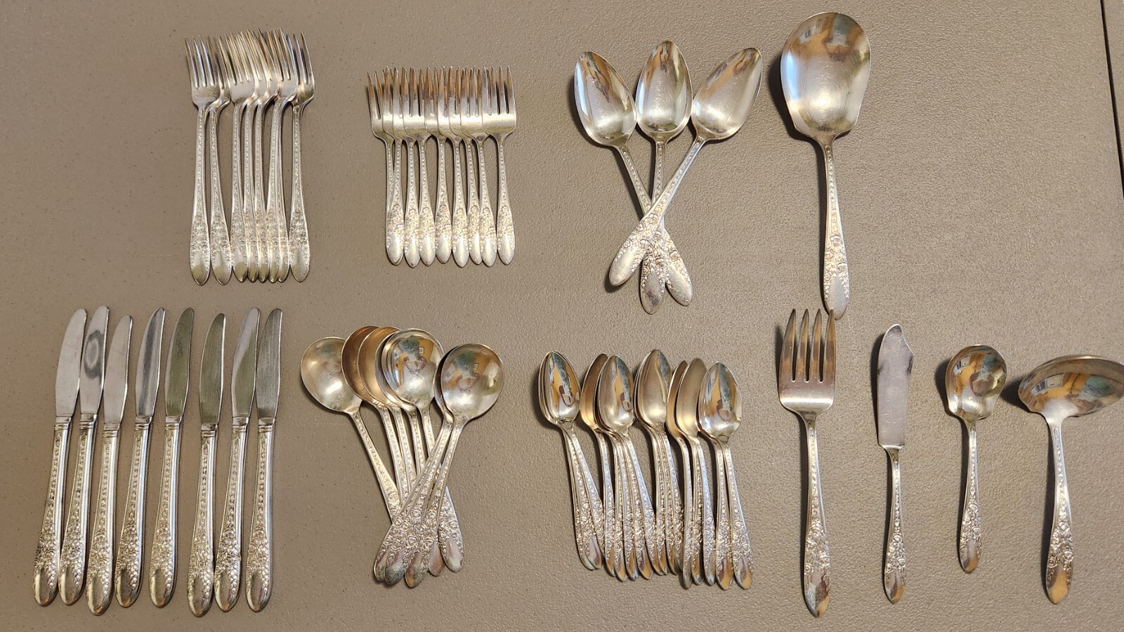 National Silver Company A1 Rose & Leaf Silver Plate 57 Piece Set | eBay