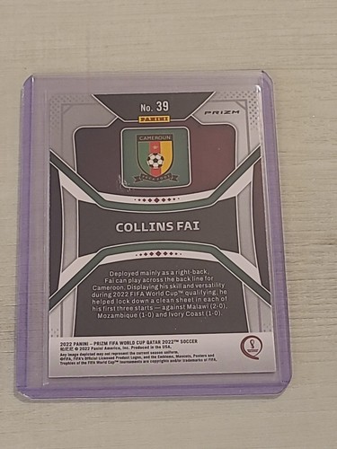 2022 Panini Prizm World Cup Rookie Pink #36 COLLINS FAI Cameroon RC - Picture 2 of 2