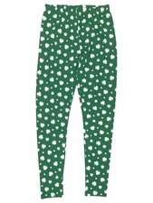 Junior Womens Green 4 Leaf Clover Shamrock St Patrick Leggings Pants