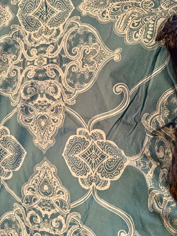 Funda nórdica Pottery Barn ~ azul pálido y blanco Alana Medallion F/Q 2 fundas 2 euros Foto 3 de 4