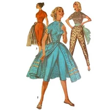 50s Sewing Pattern – Pants, Blouse & Over-skirt Set - Bust=34” (86.4cm)