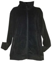 Plus size black velour zip up tracksuit