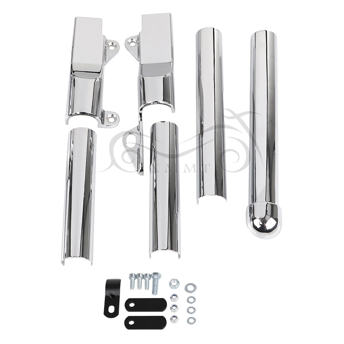Chrome Metal Rear Swingarm Tube Covers For Harley Heritage Softail