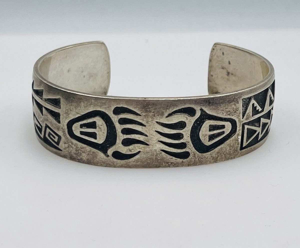 Steven Sockyma Vintage Hopi Sterling Silver Bear Claw Design Steven Sockyma Vintage Hopi Sterling Silver Bear Claw Design
