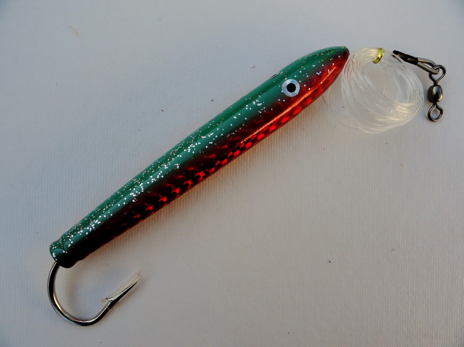 6 Rigged Cedar Plugs Mylar Saltwater Trolling Fishing Lures