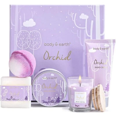 BODY & EARTH BODY&EARTH Geschenkbox für Frauen, 5tlg. Orchideenduft Geschenkset Valentinstag