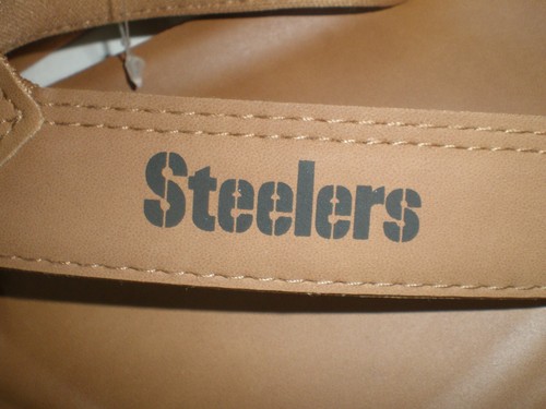 Pittsburgh Steeler Foco Mens Size Small 7-8 Brown Black Flip Flops - Picture 3 of 9