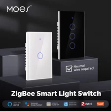 MOES Zigbee Mesh Smart Light Switch Work as Relay Require Neutral Wire Alexa APP