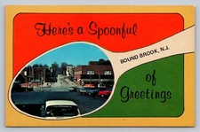 Postcard New Jersey Bound Brook Greetings Hamilton St Chrome Unposted  F197