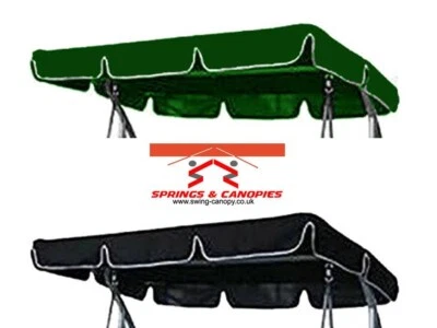 SPRINGS & CANOPIES garden swing seat canopy replacement cover size 193 x 115 cm in GREEN