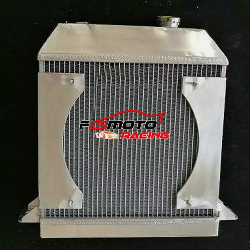 Radiador de aluminio + cubierta + ventilador adecuado para 1954-1968 67 66 65 Morgan Plus 4 cuatro 2,1 L Foto 2 de 4