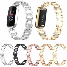 Women Stainless Steel Metal Watch Band Strap Wristband Loop For Fitbit Luxe