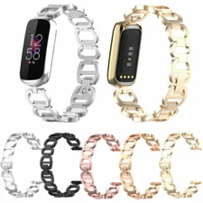 Women Stainless Steel Metal Watch Band Strap Wristband Loop For Fitbit Luxe