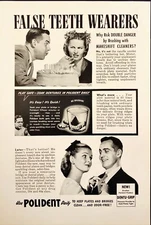 1946 Polident Teeth Dentures Bridges Attractive Couple Vintage Print Ad