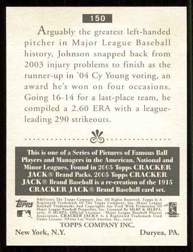 2005 Topps Cracker Jack Mini Red #150 Randy Johnson - Picture 2 of 2