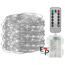Mini LED Copper Wire String Fairy Lights Battery Power Box With 13-Key Remote