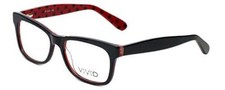 Calabria Vivid 870 Designer Reading Glasses in Black-Red 1.00