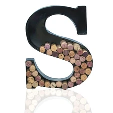 Made Easy Kit Metal Letter Wine Cork Keepsake Holder Monogram w/Wall Mount Kit