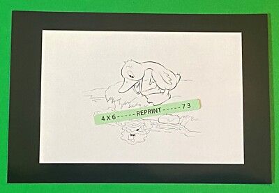 Found 4X6 PHOTO of 1938 Walt Disney Productions Ugly Duckling Animation Drawing