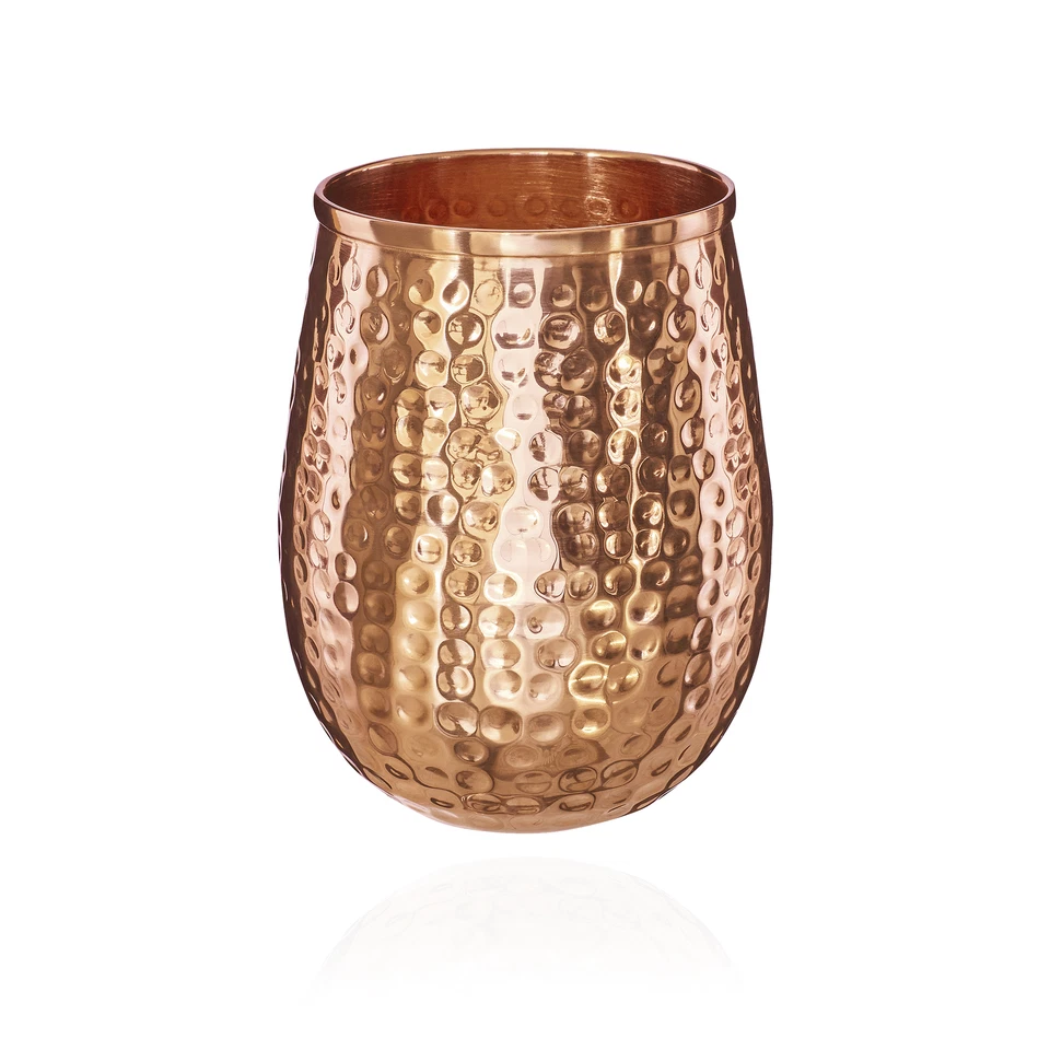 1-4x Kupferbecher reines Kupfer 100% Ayuverda Trinkbecher Oval Moscow Mule 500ml